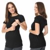 MijaCulture  2 in 1 Maternity and breastfeeding top M018 Camila Black